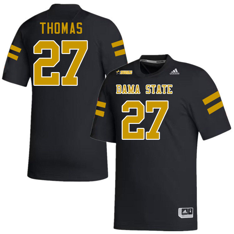 Alabama State Hornets #27 Bradley Thomas College Football Jerseys Stitched-Black